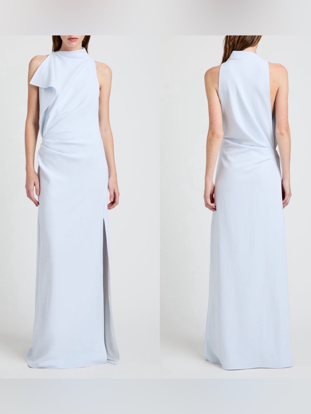 NWOT Proenza Schouler Devyn Dress Powder Blue Matte Crepe Gown Gala 6 Wedding